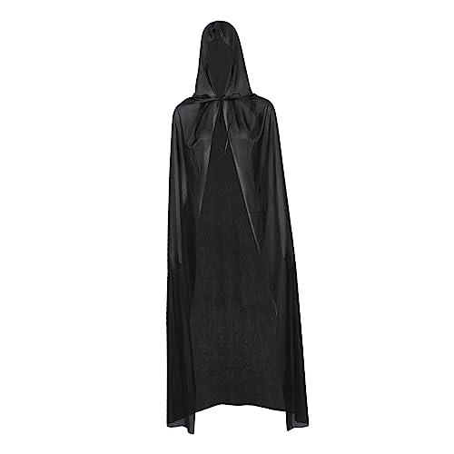 WRITWAA Kap Halloween Vampir Umhang Für Halloween 14 Meter Langer Schwarzer Cosplay Cape Mit Kapuze Für Und Erwachsene Ideal Für Kostümpartys Und Rollenspiele Vampir Kostü Zubehör Halloween-kostüm von WRITWAA