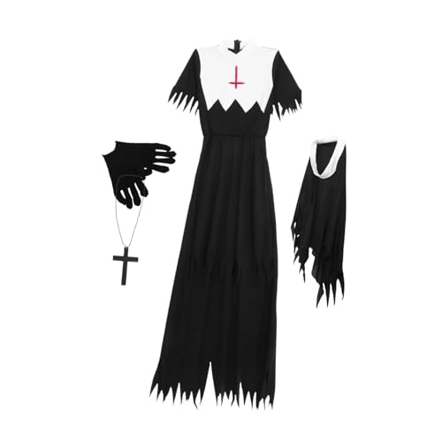 WRITWAA Lustiges Halloween Kostü Für Erwachsene Zombie Nonne Outfit Mit Passenden Accessoires Für Kostümpartys Und Cosplay Größe L Gruselige Verkleidung Für Halloween Events WRITWAA Lustiges Halloween Kostü Für Erwachsene Zombie Nonne Outfit Mit Passenden Accessoires Für Kostümpartys Und Cosplay Größe L Gruselige Verkleidung Für Halloween Events von WRITWAA