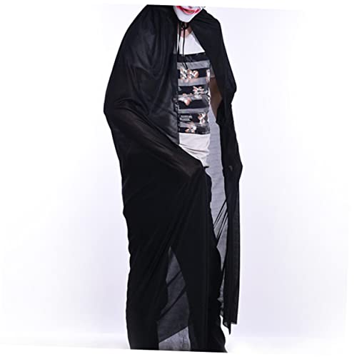 WRITWAA Halloween Cosplay Umhang Lang Cape Für Vampir Kostü Schwarzes Cape Mit Kapuze Für Halloween Masquerade Und Mottoparty Perfektes Accessoire Für Karneval Und Cosplay von WRITWAA