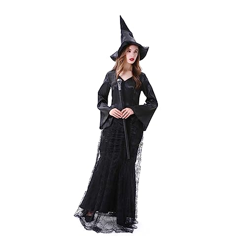 WRITWAA Halloween Damen Kleid Spider Web Hexenkostü Set Für Cosplay Und Maskenball Größe L Länge Des Kleides Empfohlen Für Körpergröße 163 WRITWAA Halloween Damen Kleid Spider Web Hexenkostü Set Für Cosplay Und Maskenball Größe L Länge Des Kleides Empfohlen Für Körpergröße 163 von WRITWAA