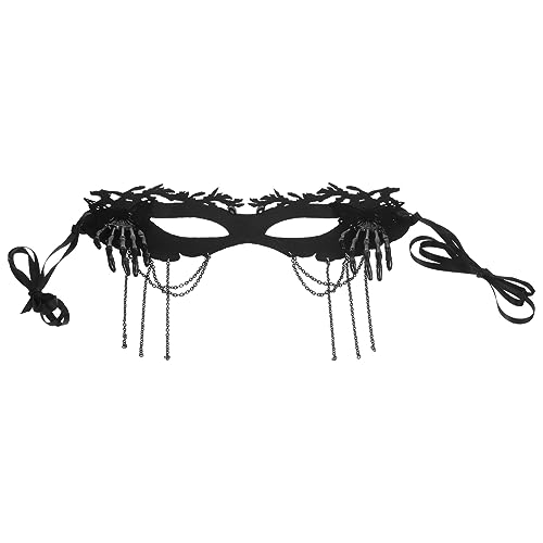 WRITWAA Halloween-Frauenmasken halloween costume halloween kleidung eyemask Halloween-Schädelmaske Zubehör für Halloween-Kostüme Maskerade Masken Zubehör für Maskeradekostüme gefühlt Black von WRITWAA