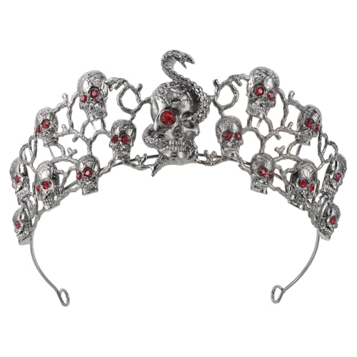 WRITWAA Halloween Goth Stirnband: Strass Krone - Halloween Party Kopfschmuck - Vintage Strass Tiara Königin Krone Haar Accessoire von WRITWAA