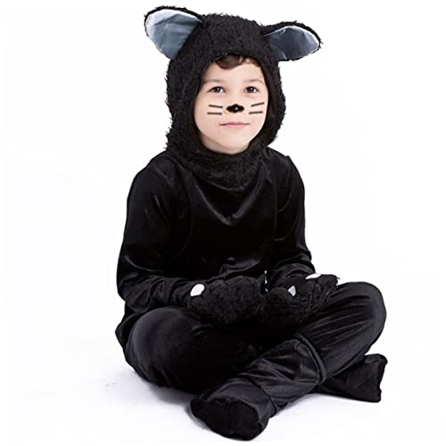 WRITWAA Halloween-katzenkostüm Schwarze Katze Cosplay-kleid Tierkatze Leistungsanzug WRITWAA Halloween-katzenkostüm Schwarze Katze Cosplay-kleid Tierkatze Leistungsanzug von WRITWAA