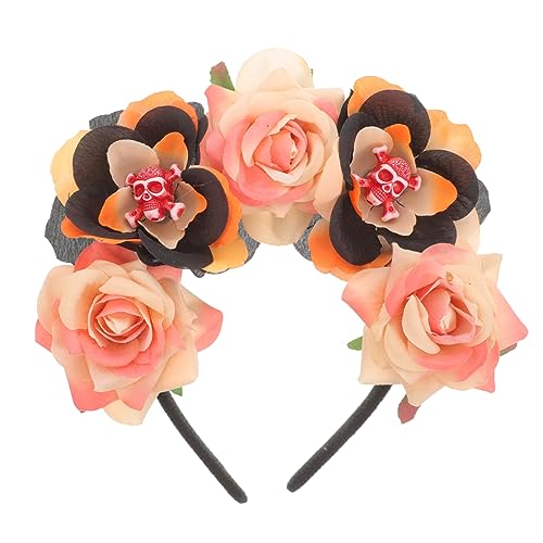 WRITWAA Halloween Kopfbedeckung mit Rosen und Schädel für Erwachsene für Karneval Kostüm und Themenpartys Einfach zu Tragen Auffälliger Haarschmuck Vielseitig Einsetzbar WRITWAA Halloween Kopfbedeckung mit Rosen und Schädel für Erwachsene für Karneval Kostüm und Themenpartys Einfach zu Tragen Auffälliger Haarschmuck Vielseitig Einsetzbar von WRITWAA