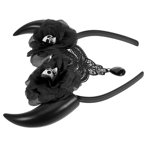 WRITWAA Halloween Kopfschmuck mit Schädel Hörnern Elastisches Haarband für Erwachsene für Kostümpartys und Festliche Cosplay Events WRITWAA Halloween Kopfschmuck mit Schädel Hörnern Elastisches Haarband für Erwachsene für Kostümpartys und Festliche Cosplay Events von WRITWAA
