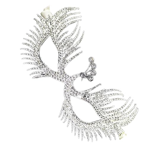 WRITWAA Halloween-Maske Mantel Masken für Frauen Dame Cosplay halloween masken halloweenmaske partyzubehör venezianische Maskerade Maske Partymaske Frauen Strassband aus Legierung Silver von WRITWAA