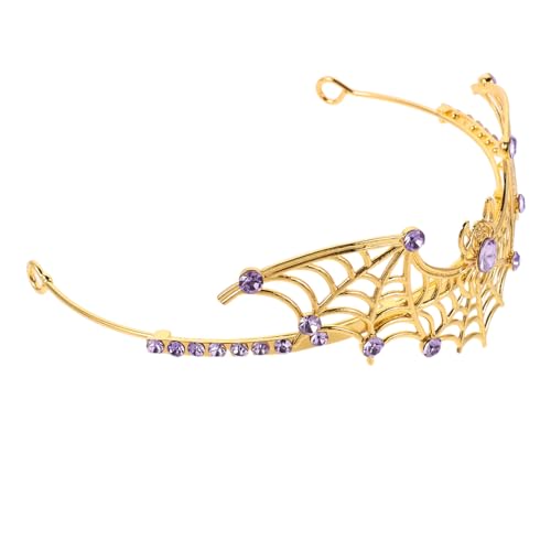 WRITWAA Halloween Metall Tiara mit Spinnennetz-design Leichtes Langlebiges Kopfschmuck für Erwachsene mit Funkelnden Strasssteinen Gothic Haarschmuck für Halloween Cosplay und Themenpartys von WRITWAA