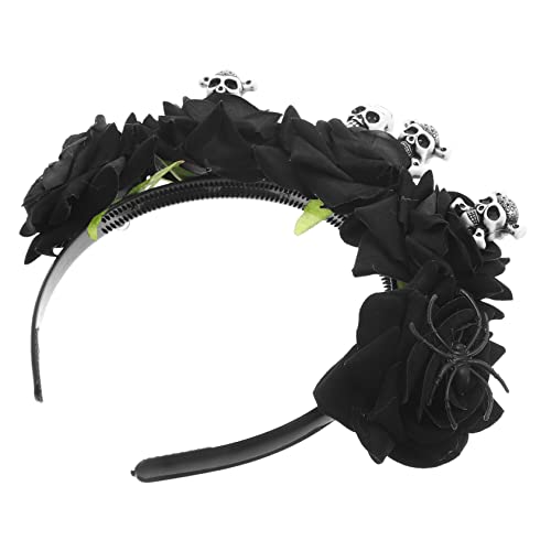 WRITWAA Halloween Skull Headband Schwarz Langlebiges Kostümzubehör für Karneval Partys und Bühnenaufführungen Komfortables und Rutschfestes Design für Cosplay und Halloween Dekoration von WRITWAA