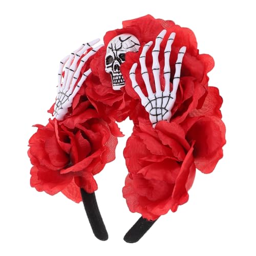 WRITWAA Halloween Skull Headband mit Roter und Knochenkrallen Auffälliges Kostüm Haaraccessoire für Schaurige Partys und Rollenspiele zur Verstärkung Halloween von WRITWAA