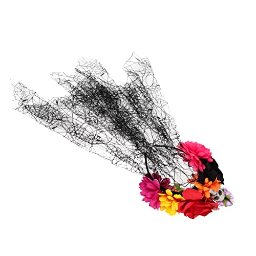 WRITWAA Halloween Spinnen Web Haarreif mit Rosen für Kostümparty Einzigartiger Kopfschmuck für Halloween Feiern Cosplay und Fotosessions von WRITWAA