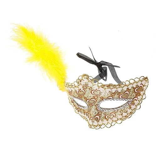 WRITWAA Halloween-federgesicht Spitzenmaskerademaske Für Frauen Maskerade Gefühlt Goldene Maskerade Oper Maskerade Maskerade- Für Frauen Karnevalsparty Frauenmaske Dame Masken von WRITWAA