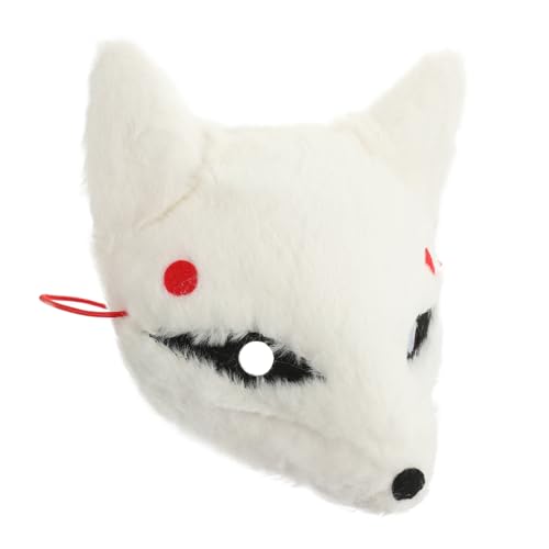 WRITWAA Halloween-maske Halloween-fuchsmaske Maskerade Halloween Led-maske Halloween Leere Fuchsmaske Schwanzmaske Halloweenkostüm Dinosauriermaske Dämonenmaske Weiß Plüsch-fuchs-maske von WRITWAA