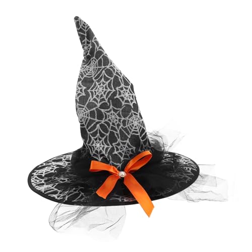 WRITWAA Handgefertigter Hexenhut mit Spinnennetz-design Leichter Mesh-zaubererhut in Schwarz Halloween-kostümzubehör für Damen und Erwachsene Komfortabel und Langlebig für Party und von WRITWAA