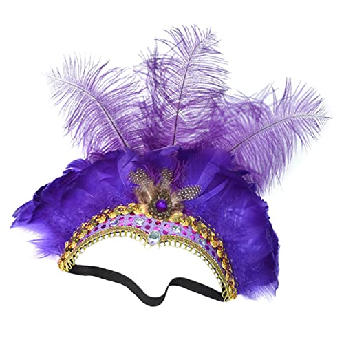 WRITWAA Handgefertigtes Federn Kopfschmuck Stirnband Verstellbar Party Karneval Halloween Bühnenauftritt Damen von WRITWAA