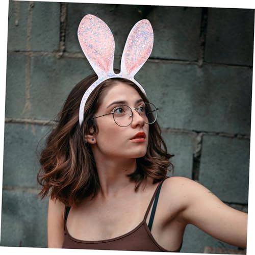 WRITWAA Hasenohr Stirnband Kaninchen Hasenohren Erwachsene Led Haarband Stirnbänder Ohren Kopfbedeckung Ohrenstirnband Häschen-cosplay-stirnband Weiß Pailletten WRITWAA Hasenohr Stirnband Kaninchen Hasenohren Erwachsene Led Haarband Stirnbänder Ohren Kopfbedeckung Ohrenstirnband Häschen-cosplay-stirnband Weiß Pailletten von WRITWAA