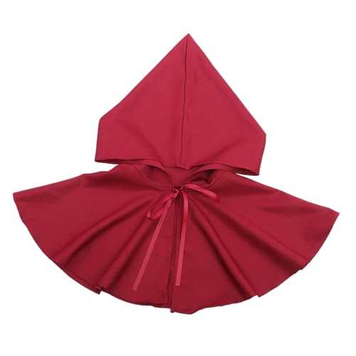 WRITWAA Hexenhaube Mittelalterliche Kleidung Halloween-kapuzenmäntel Halloween-Dekoration Hexenhüte Für Frauen Halloween-Kapuzenmantel Gothic-Kleidung Dekorationen Hexenkostümhut Rot Wolle von WRITWAA