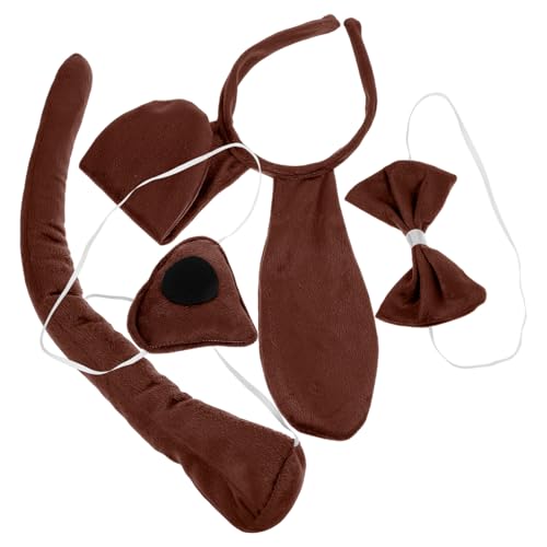 WRITWAA Hundekostüm Set aus Weichem Material mit Hundeohren Stirnband und Fliege Ideal für Lange Nutzung für Party Halloween Cosplay Niedliches Tierkostüm für Jungen und Mädchen von WRITWAA