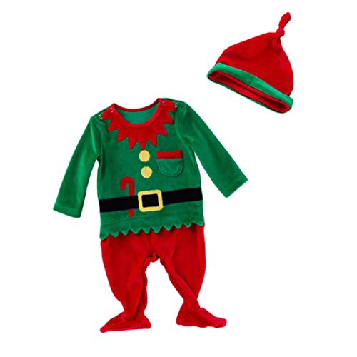 WRITWAA Jumpsuit Weihnachtsmann Kostüm Zweiteilig Langarm Cartoon Jumpsuit mit Mütze für Weiches Langlebiges Xmas Outfit für Jungen und Mädchen WRITWAA Jumpsuit Weihnachtsmann Kostüm Zweiteilig Langarm Cartoon Jumpsuit mit Mütze für Weiches Langlebiges Xmas Outfit für Jungen und Mädchen von WRITWAA
