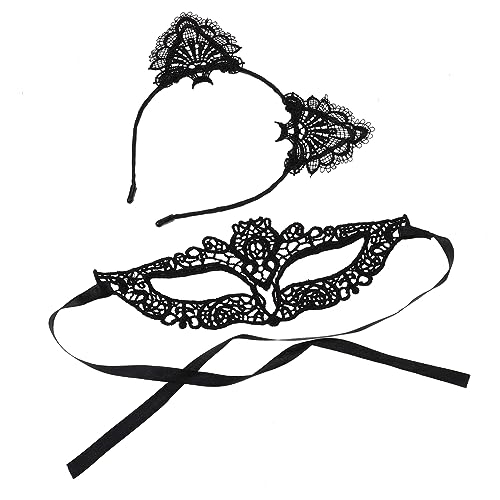 WRITWAA Katzenohr Haarreifen 2 Stück Kopfschmuck für Kostümpartys Kreative Tierkopfbedeckung für Halloween und Karneval von WRITWAA