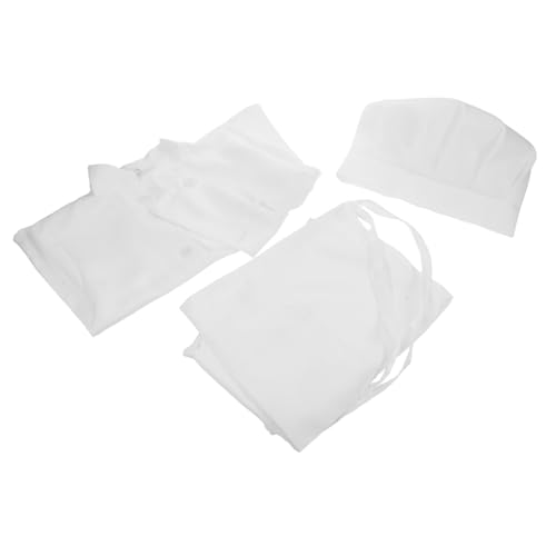 WRITWAA Kinderbackkleidung malen Schürze Baker -Kostüm für Mädchen Kinderkochanzug Küchenschürze Kind Chef -Outfit für Kinderkoch Rollenspiel Polyester Weiß von WRITWAA