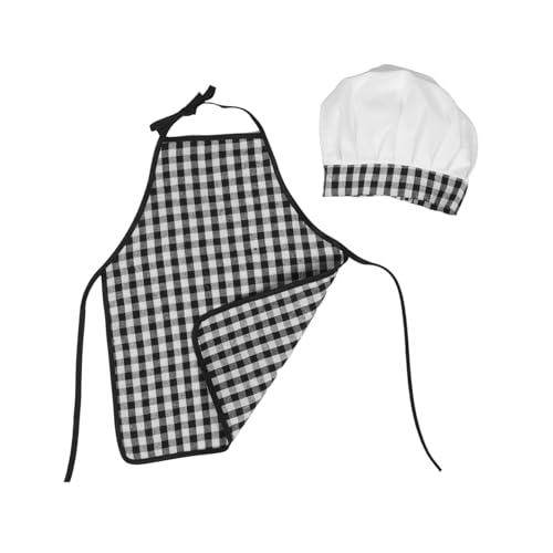 WRITWAA Kochkostüm mit Verstellbarem Latz und Mütze Langlebiges Acrylfasermaterial Monate Neugeborene Jungen Mädchen Fotoshooting Outfit Niedliches Kochschürzen von WRITWAA