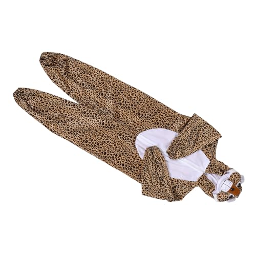 WRITWAA Kostüme für Kindertierkostümshow Gastgeschenke für Dschungelpartys Kinderkostüm Leopard Tierkostüm für den Karneval der Leoparden-Kostümzubehör Cord Kaffee von WRITWAA