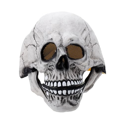 WRITWAA Leuchtende Schädelabdeckung Halloween für Männer Masken beleuchten halloween costume halloween kleidung stutzenhalter Halloween-Maske Partyzubehör verkleiden Schädelmaske Emulsion von WRITWAA