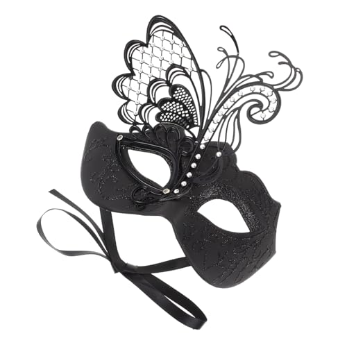 WRITWAA Luxuriöse Schwarze Metall Eisen Kunst Halbgesichts Maske Halloween Karneval Party Cosplay Masquerade Maske für Erwachsene WRITWAA Luxuriöse Schwarze Metall Eisen Kunst Halbgesichts Maske Halloween Karneval Party Cosplay Masquerade Maske für Erwachsene von WRITWAA