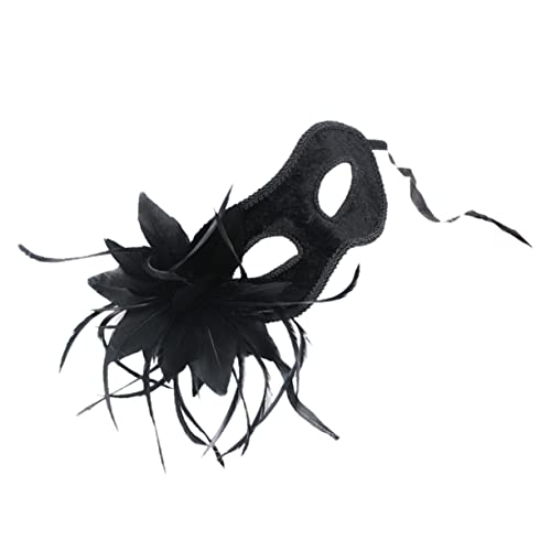 WRITWAA Maskerade Maske Halloween-Party-Maske Seitenblumenmaske Cosplay-Kostüm halloween mitgebsel halloween oblaten weihnachtsdeko Maskerade-Party-Maske Maskerade-Maske Bauchmuskeln Black von WRITWAA