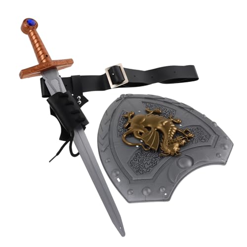 WRITWAA Medieval Knight Sword mit Schild und Gürtel Robustes Renaissance Cosplay Zubehör für Männer Leichtes Langlebiges Mittelalter Kostüm Halloween Rollenspiele Partys WRITWAA Medieval Knight Sword mit Schild und Gürtel Robustes Renaissance Cosplay Zubehör für Männer Leichtes Langlebiges Mittelalter Kostüm Halloween Rollenspiele Partys von WRITWAA