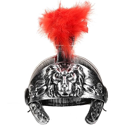 WRITWAA Mittelalterlicher Rüstungskönig Griechischer Römischer Helm Gladiatorenhelm Für Cosplay Party Requisite Kostümzubehör (Silber) von WRITWAA