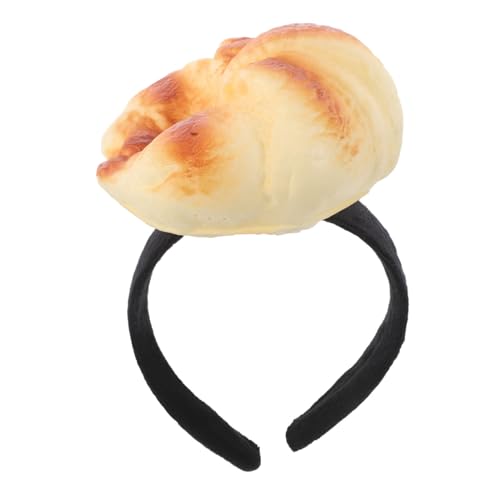 WRITWAA Niedliches Lebensmittel Headpiece mit Realistischem Croissant Design für Halloween Kostümpartys und Fotoshootings für Festliche Anlässe von WRITWAA