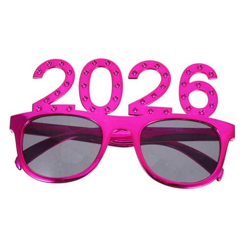 WRITWAA Nummernbrille mit Retro Design Lustige Partybrille für Silvester und Abschlussfeiern Modisches Fotorequisit Farbige Kunststoffrahmen für Neujahrs Party und Festliche Anlässe von WRITWAA