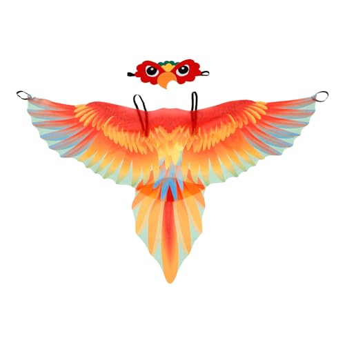 WRITWAA Papagei KostüM Set, Verstellbare VogelflüGel Und Vogelmaske FüR Cosplay, Partys Und AuffüHrungen, Weiches Und Umweltfreundliches Material WRITWAA Papagei KostüM Set, Verstellbare VogelflüGel Und Vogelmaske FüR Cosplay, Partys Und AuffüHrungen, Weiches Und Umweltfreundliches Material von WRITWAA