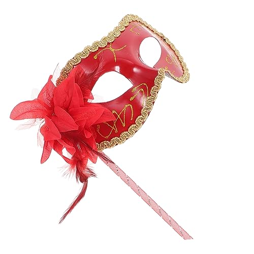WRITWAA Elegante Maskerade Aus Roter Spitze Für Party Foto Cosplay Karneval Halloween von WRITWAA