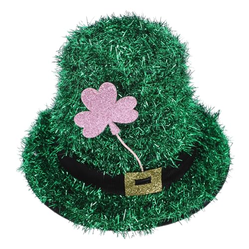 WRITWAA Patrick's Day Haarklammer Kleiner Koboldhut Mini Top Hat Haarschmuck mit Kleeblatt Bunte Festival Haarspange für Irischen und Kostümparty von WRITWAA