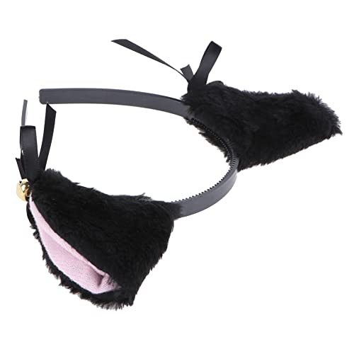 WRITWAA Plüsch Katzenohren Stirnband mit Glöckchen für Kostüm Cosplay Party Süßes Haarband in Hauptfarbe Strapazierfähig mit Baumelnden Bändern von WRITWAA