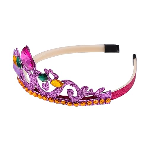 WRITWAA Prinzessinnen-kronen-stirnband Party-stirnband Party Haarband Königin Mädchen Geburtstagsfeier Krone Strassstirnband Prinzessin Krone Haarband Kopfschmuck Partykrone Vlies Violett von WRITWAA
