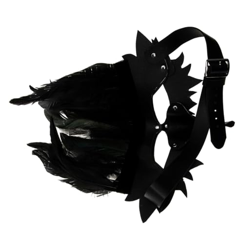 WRITWAA Punk-Schnabel- Masken Halloween-Neuheitsmasken halloween masken halloweenmaske faschingsmaske dekoration Halloween- Party-Requisite für Frauen Feder Black von WRITWAA