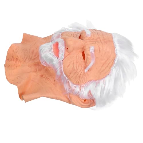 WRITWAA Realistische Menschliche Gesichtsmaske mit Falten für Erwachsene für Halloween Karneval und Maskenbälle Realistischem Haarschnitt von WRITWAA