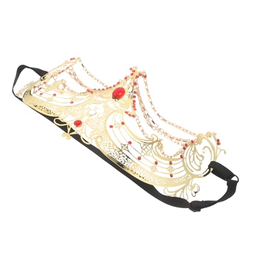 WRITWAA Rhinestone Tassel Halbmaske Masquerade Maske mit Fransen und Ketten für Halloween Karneval und Kostümpartys Handgefertigte Komfortable Augenmaske für Stilvolle Outfits von WRITWAA