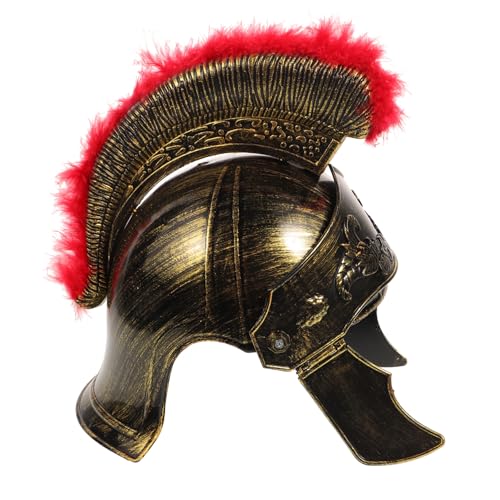 WRITWAA Römischer Kriegerhelm mit Federbesatz Leichter Gladiatoren Helm für Erwachsene Antikes Cosplay Zubehör für Kostümparty Halloween Karneval Bühnenauftritt und Schulveranstaltungen von WRITWAA