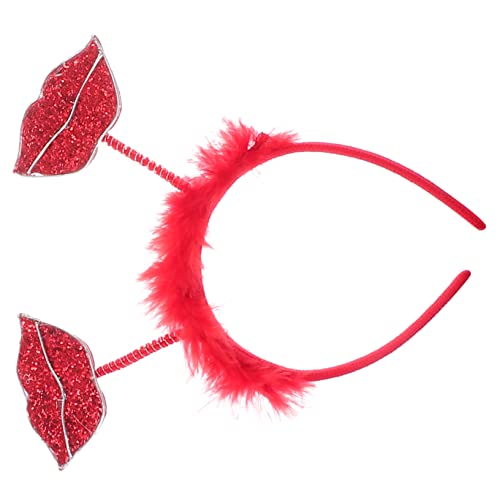 WRITWAA Rotes Haarband Damen Flexibel Leichtes Stirnband Kopfschmuck für Valentinstag Party Kostüm Zubehör von WRITWAA