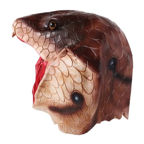 WRITWAA Schlangenmaske tierische Kopfbedeckung Kostüm Maske gruselige Maskerade Maske Schlangen-Cosplay-Masken Schlangenkopfmaske Cosplay-Kostüm-Requisiten Halloween Kostümmaske Emulsion von WRITWAA