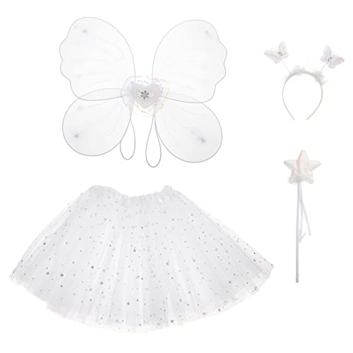 WRITWAA Set Mit Feen Gauze Rock Und Schmetterlingsflügeln Für ädchen Kostü Accessoire Performance Kleid Mit Glitzerndem Design Und Haarband Ideal Für Karneval Fasching Und WRITWAA Set Mit Feen Gauze Rock Und Schmetterlingsflügeln Für ädchen Kostü Accessoire Performance Kleid Mit Glitzerndem Design Und Haarband Ideal Für Karneval Fasching Und von WRITWAA