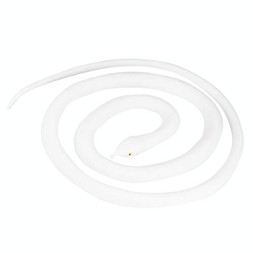 WRITWAA Simulation Schlange Spielzeug, Fake Schlange Requisiten, Realistische Scherz Requisite für Kinder, Cosplay Spaßspielzeuge, 120 cm, Weiß von WRITWAA
