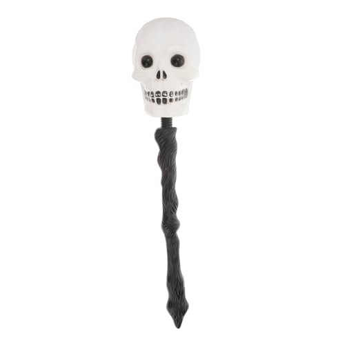 WRITWAA Skelett-Spazier stöcke beängstigend Plüsch Ornamente Schmuckstücke Maske Tür Halloween gehstock Halloween Costume Schädelzepter Festival-Kostümzubehör Plastik Weiß von WRITWAA