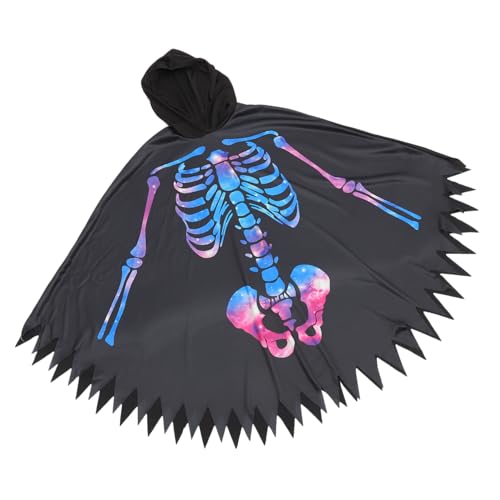 WRITWAA Skelett-geisterkostüm Vampir Umhang Umhang Hexenumhang Halloween-kapuzenmantel Ritter Umhang Masken Halloween-kostümumhang Superhelden-umhang Vampir-umhang-kostüm Haube Milchseide von WRITWAA
