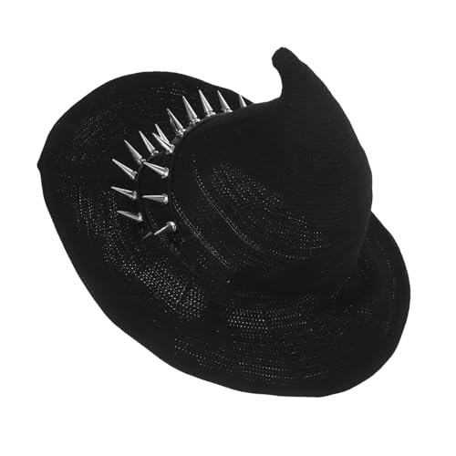 WRITWAA Steampunk Hexenhut Damen Handgestrickt mit Nieten Gothischer Halloween Cosplay Zauberer Hut Einzigartiges Partyaccessoire für Masquerade und Kostümveranstaltungen WRITWAA Steampunk Hexenhut Damen Handgestrickt mit Nieten Gothischer Halloween Cosplay Zauberer Hut Einzigartiges Partyaccessoire für Masquerade und Kostümveranstaltungen von WRITWAA