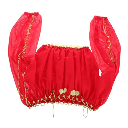 WRITWAA Tanzkostüm Langarm Tanzkostüme Outfits Kostümzubehör Performance Tanzkostüm Tänzerkostüm Performance Tribal Kostüm Top Tänzertops Chiffon Rot WRITWAA Tanzkostüm Langarm Tanzkostüme Outfits Kostümzubehör Performance Tanzkostüm Tänzerkostüm Performance Tribal Kostüm Top Tänzertops Chiffon Rot von WRITWAA